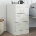 Bedside Cabinet White 34.5x39x62 cm Steel