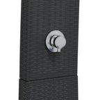 Outdoor Shower Black 55x60x224 cm Poly Rattan and Acacia Wood