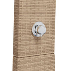 Outdoor Shower Beige 55x60x224 cm Poly Rattan and Acacia Wood