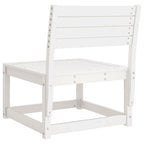 Garden Sofa White Solid Wood Pine