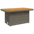 Garden Table Grey 90x55x71 cm Poly Rattan and Acacia Wood