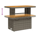 Garden Table Grey 90x55x71 cm Poly Rattan and Acacia Wood