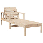 Sun Lounger 199.5x62x55 cm Solid Wood Pine