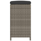 Garden Bar Stools with Cushions 2 pcs Grey Poly Rattan