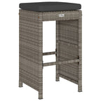 Garden Bar Stools with Cushions 6 pcs Grey Poly Rattan