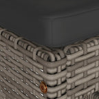 Garden Bar Stools with Cushions 6 pcs Grey Poly Rattan