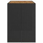 Garden Bar Table with Acacia Wood Top Black 145x80x110 cm Poly Rattan