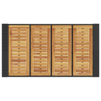 Garden Bar Table with Acacia Wood Top Black 145x80x110 cm Poly Rattan