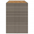 Garden Bar Table with Acacia Wood Top Grey 185x80x110 cm Poly Rattan