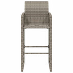 Garden Bar Stools 2 pcs Grey Poly Rattan
