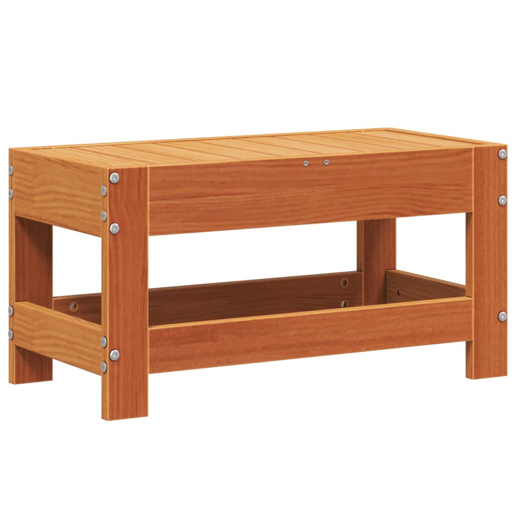 Garden Footstool Wax Brown 62x30x32 cm Solid Wood Pine