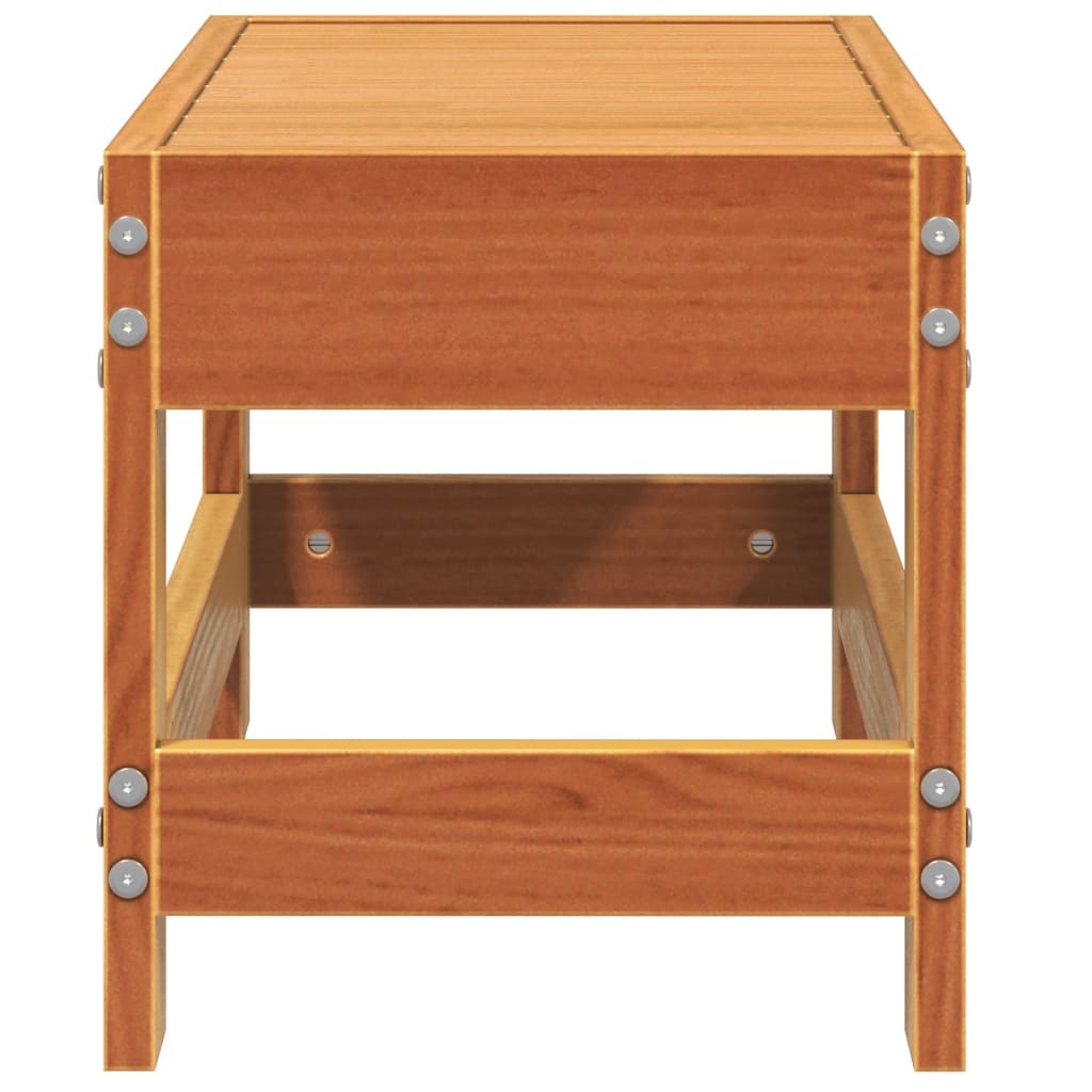 Garden Footstool Wax Brown 62x30x32 cm Solid Wood Pine
