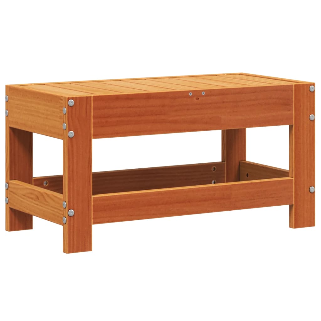 Garden Footstool Wax Brown 62x30x32 cm Solid Wood Pine