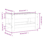 Garden Footstool Wax Brown 62x30x32 cm Solid Wood Pine