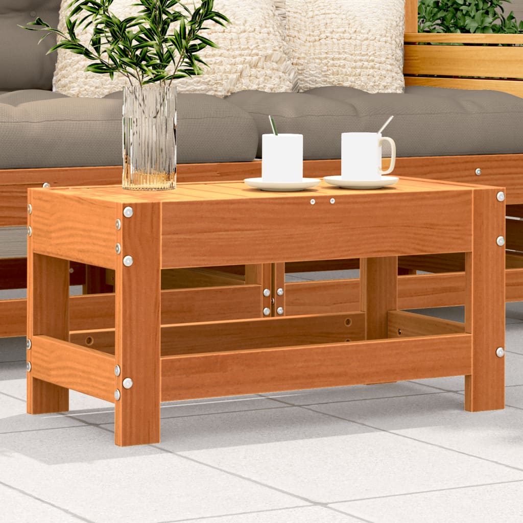 Garden Footstool Wax Brown 62x30x32 cm Solid Wood Pine