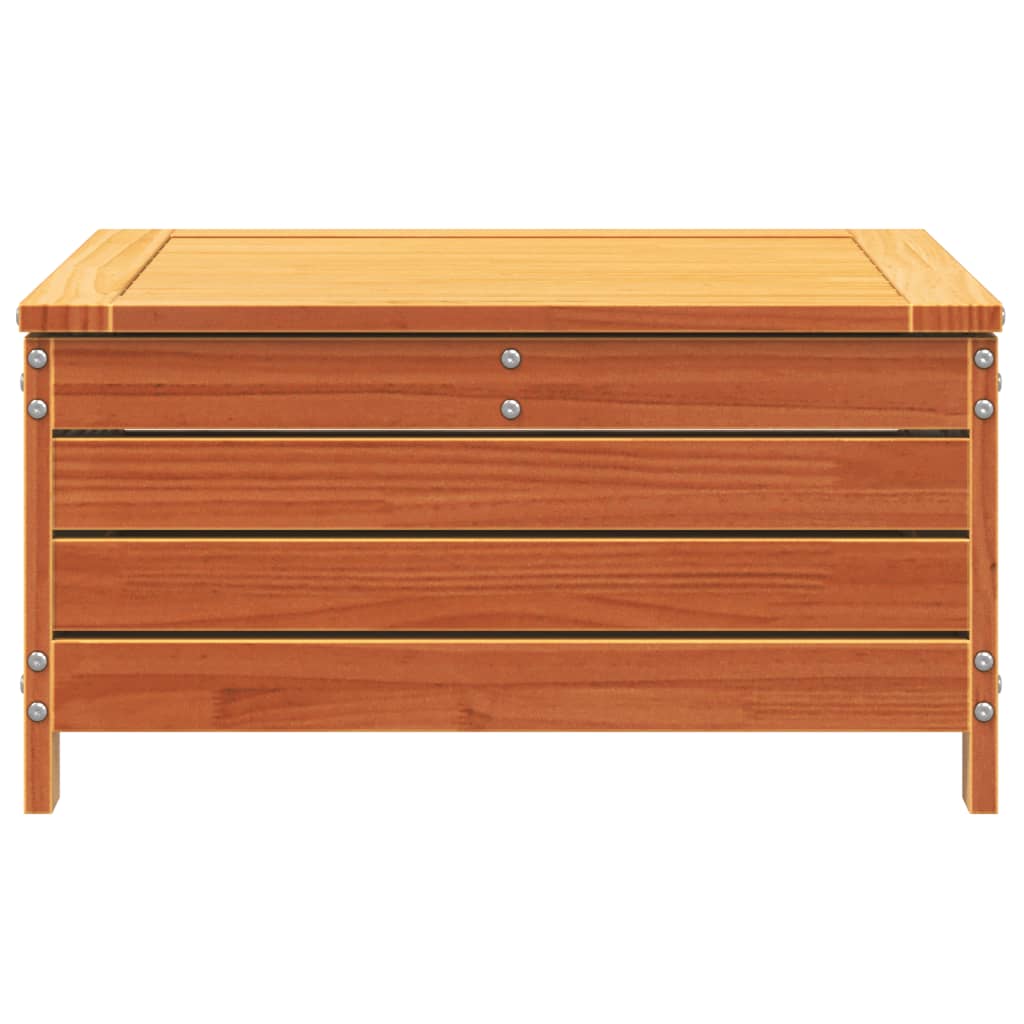 Garden Footstool with Cushion Wax Brown Solid Wood Pine