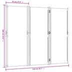 3-Panel Room Divider Light Grey 210x180 cm