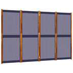 4-Panel Room Divider Dark Blue 280x180 cm