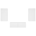 3 Piece TV Wall Cabinets with LED Lights White