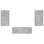3 Piece TV Wall Cabinets with LED Lights Concrete Grey