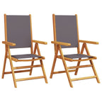 Garden Chairs 2 pcs Anthracite Solid Wood Acacia and Fabric