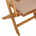 Garden Chairs 2 pcs Taupe Solid Wood Acacia and Fabric