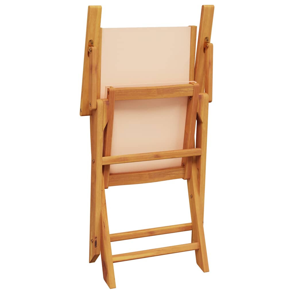 Garden Chairs 2 pcs Beige Solid Wood Acacia and Fabric