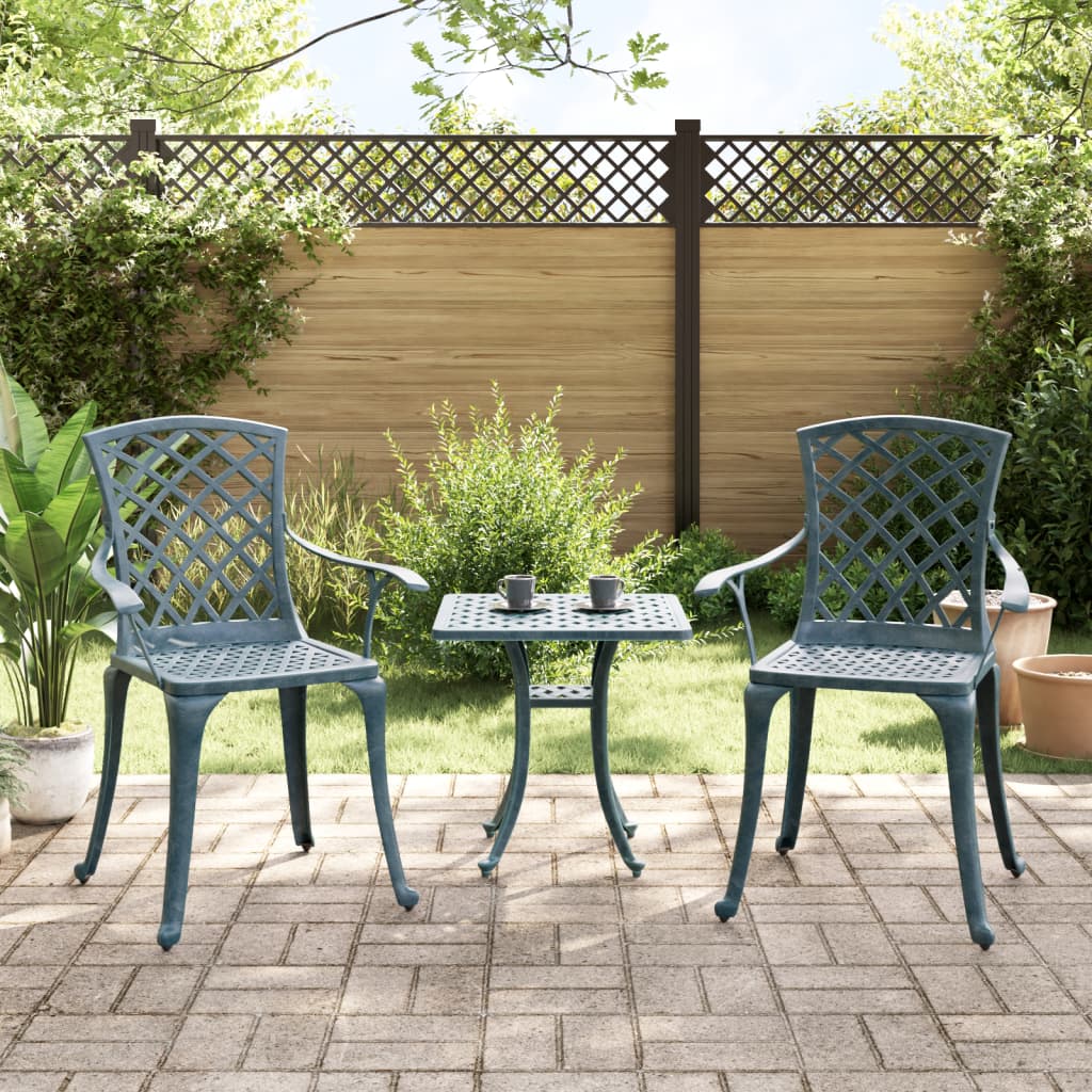 Garden Chairs 2 pcs Green Cast Aluminium
