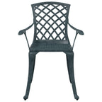 Garden Chairs 2 pcs Green Cast Aluminium