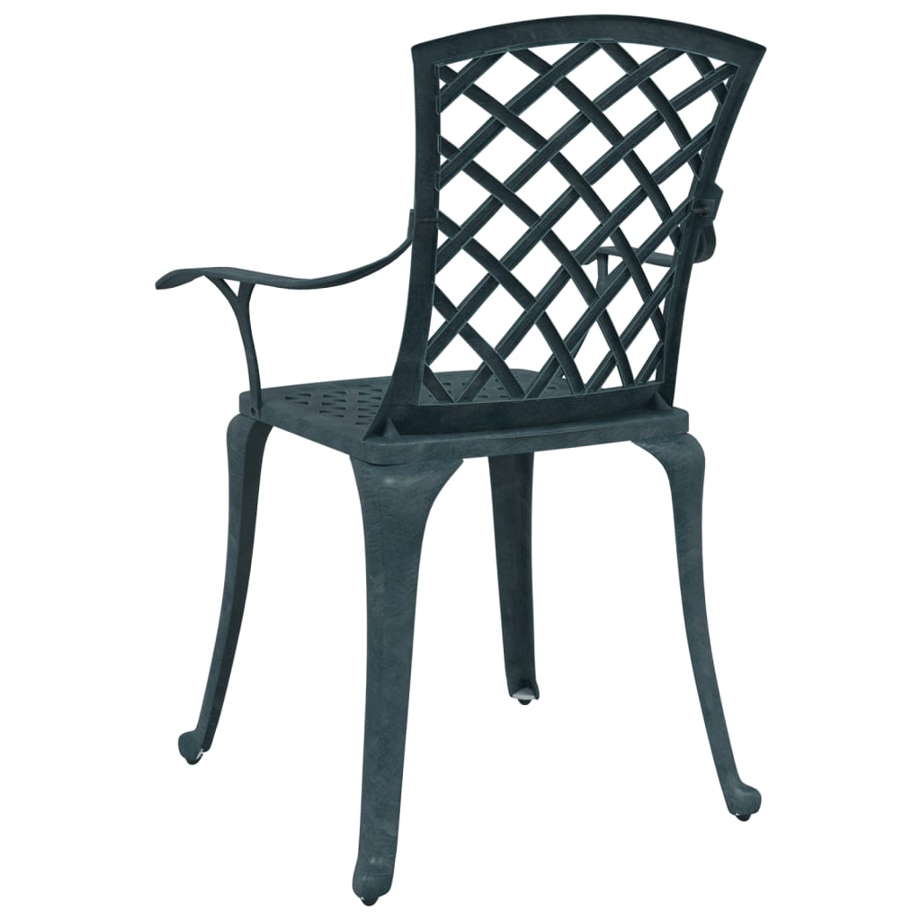 Garden Chairs 2 pcs Green Cast Aluminium