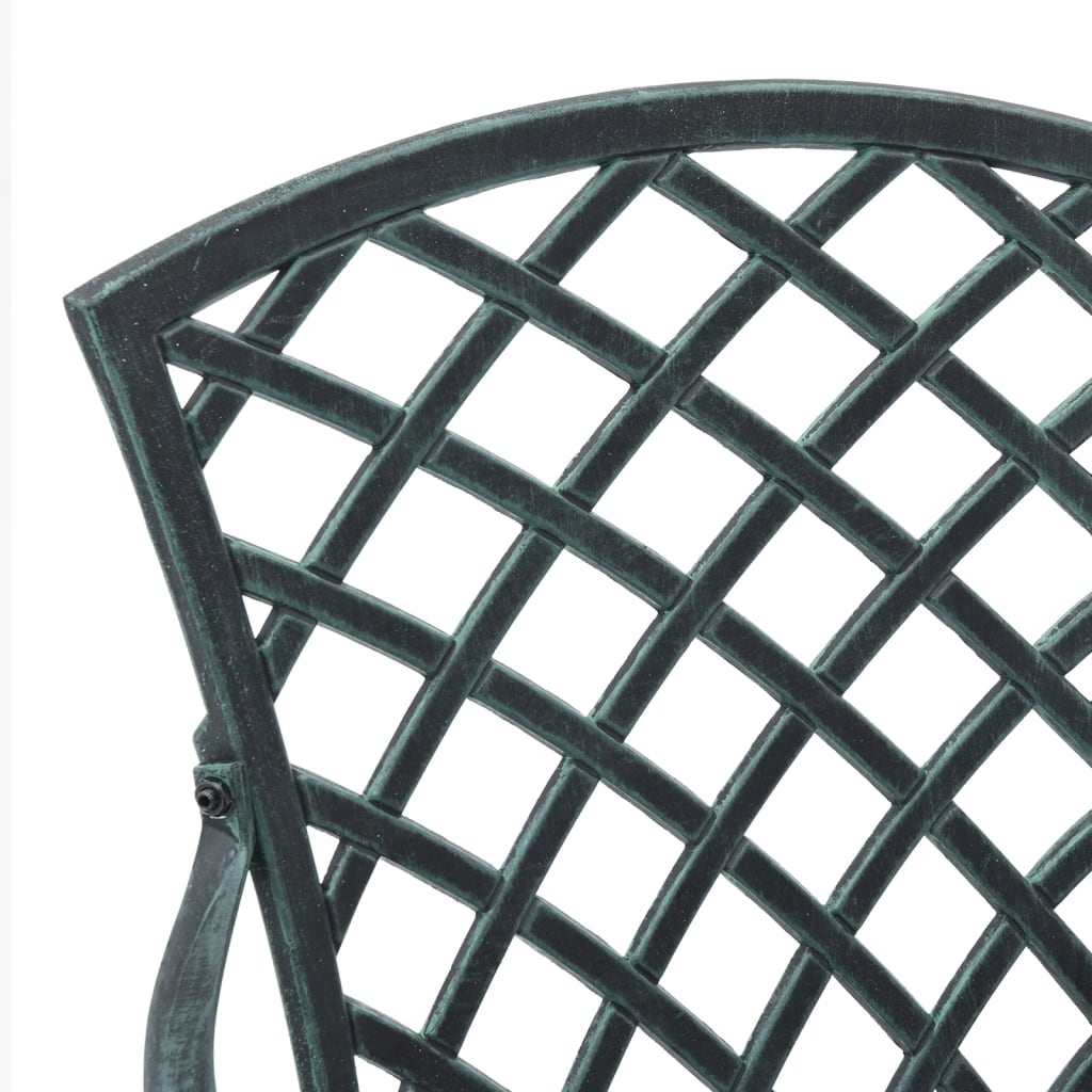 Garden Chairs 2 pcs Green Cast Aluminium