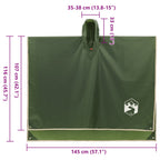 Rain Poncho with Hood 2-in-1 Design Green 223x145 cm