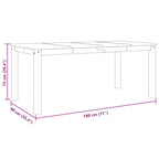 Dining Table Panama White 180x90x75 cm Solid Wood Pine