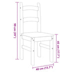 Dining Chairs 2 pcs White 40x46x99 cm Solid Wood Pine