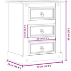 Bedside Cabinet Corona 53x39x66 cm Solid Wood Pine