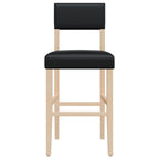 Bar Chairs 2 pcs Solid Wood Rubber and Faux Leather