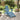 Adirondack Chair with Ottoman Blue Solid Wood Fir