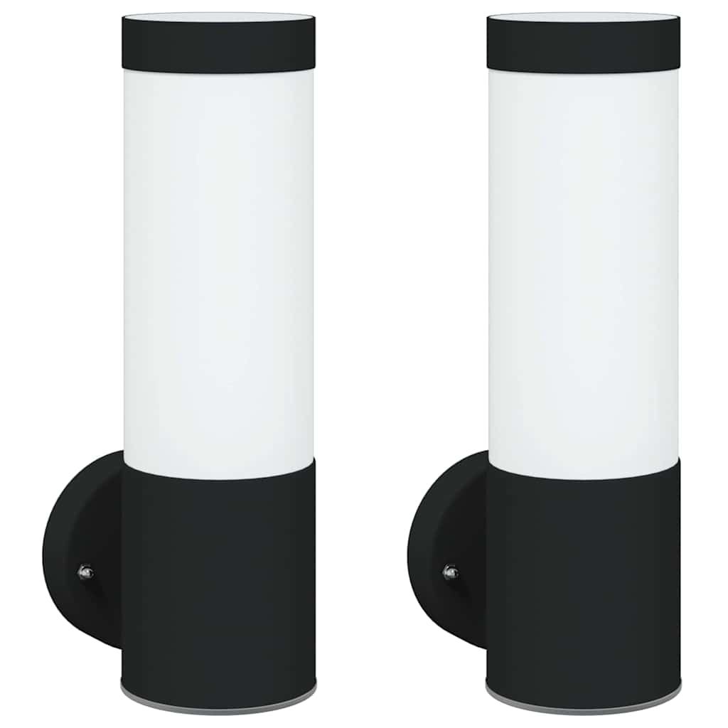 Outdoor Wall Lights 2 pcs Black 12 x 7.5 x 27 cm