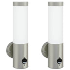 Outdoor Wall Lights 2 pcs Silver 12 x 7.5 x 29 cm