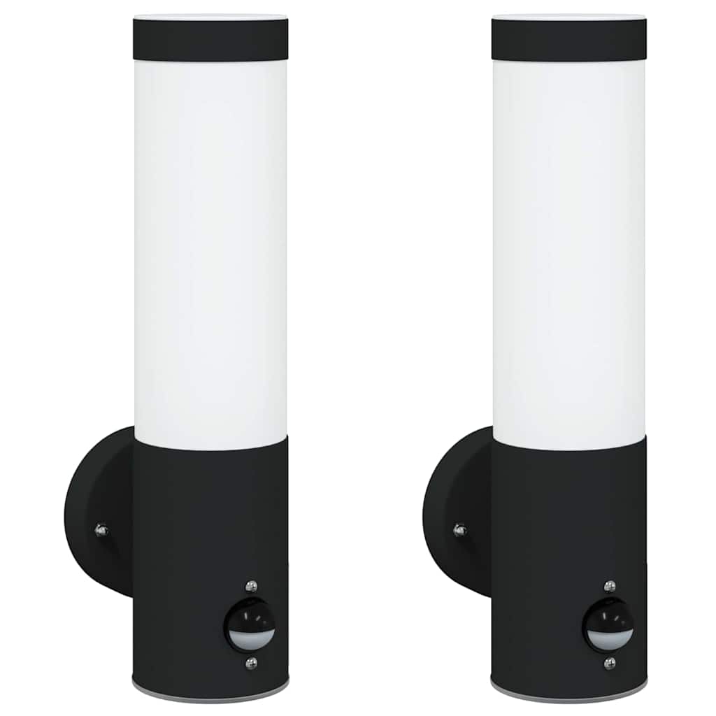Outdoor Wall Light 2 pcs Black 12 x 8.5 x 29 cm