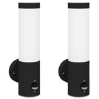 Outdoor Wall Light 2 pcs Black 12 x 8.5 x 29 cm