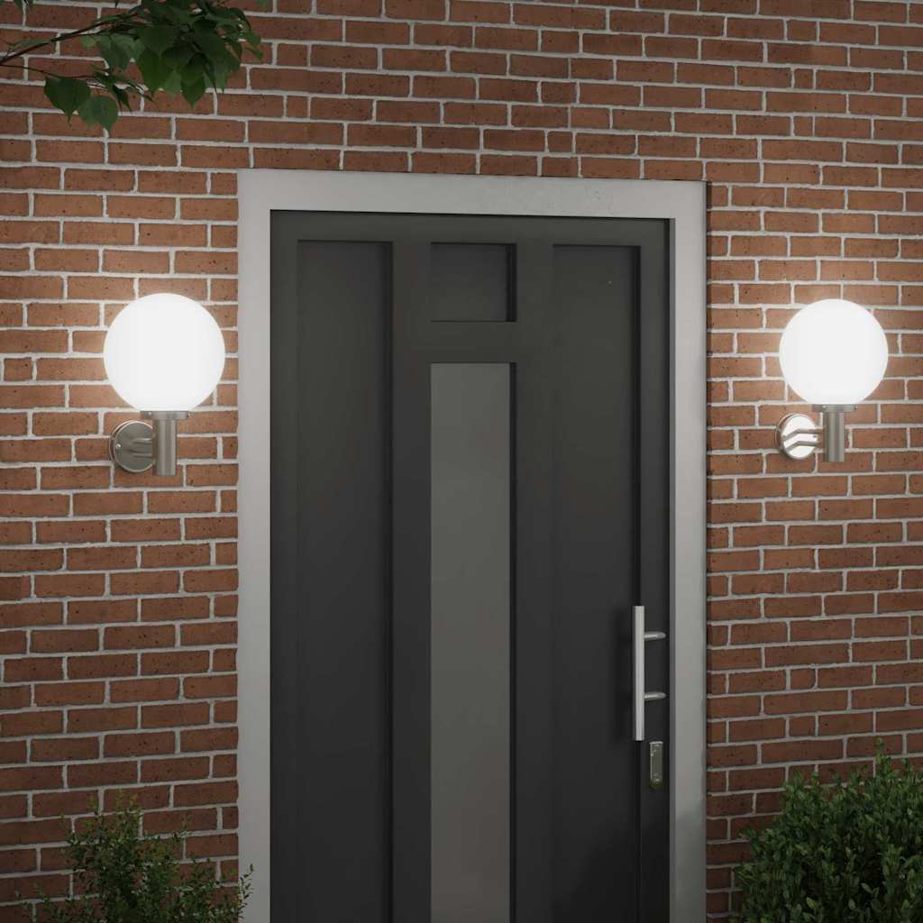 Outdoor Wall Light 2 pcs Silver 28 x 25 x 38 cm