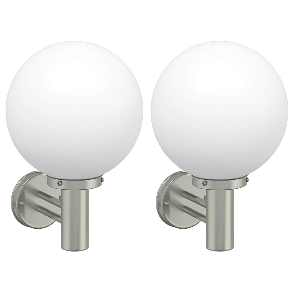 Outdoor Wall Light 2 pcs Silver 28 x 25 x 38 cm