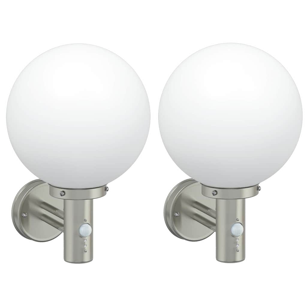 Outdoor Wall Light 2 pcs Silver 28 x 25 x 38 cm