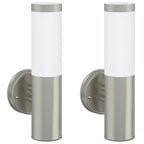 Outdoor Wall Light 2 pcs Silver 15 x 7.5 x 33 cm