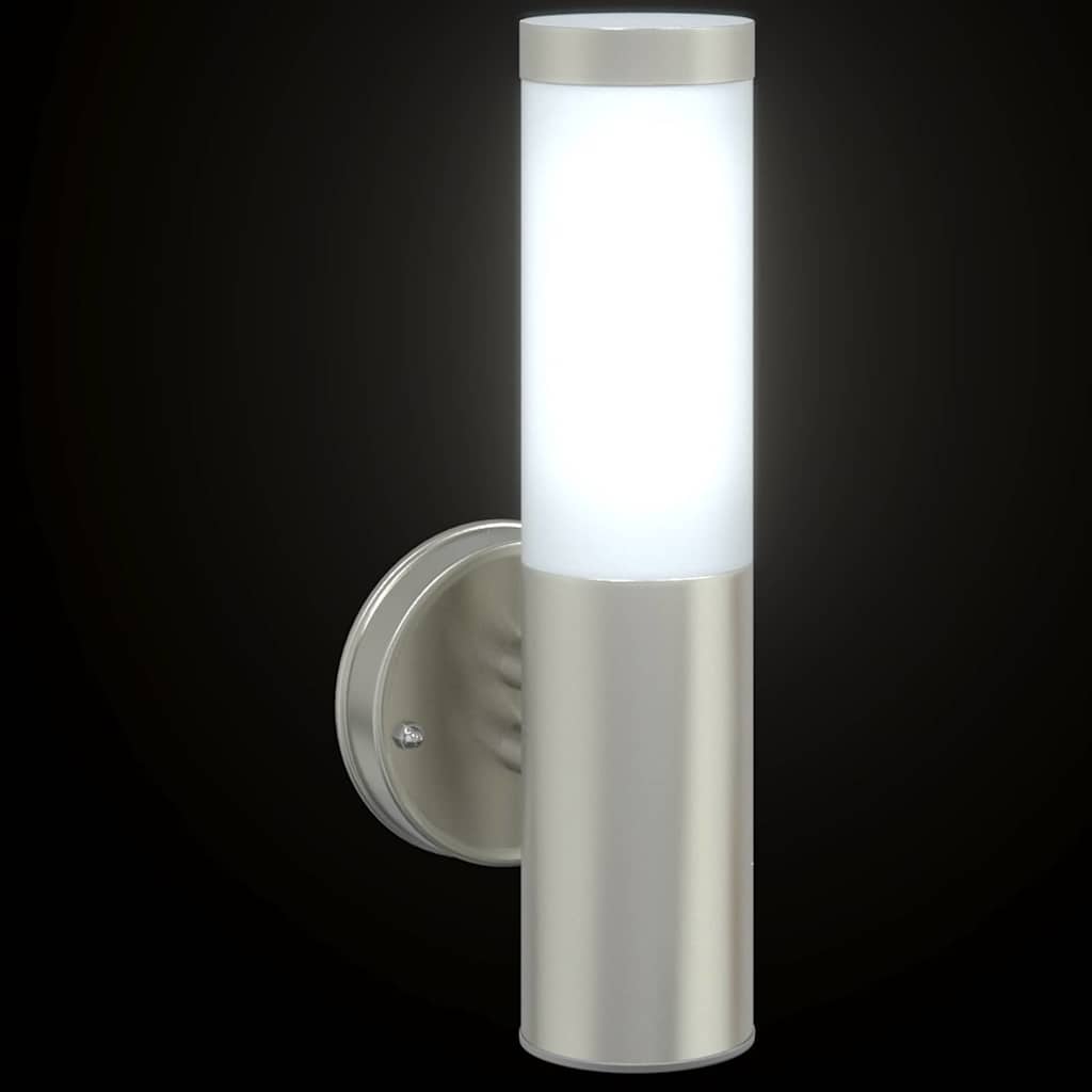 Outdoor Wall Light 2 pcs Silver 15 x 7.5 x 33 cm