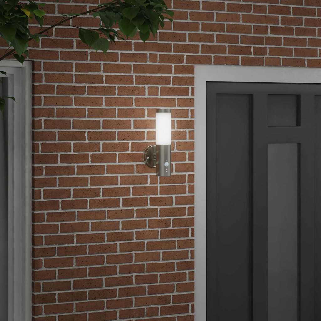 Outdoor Wall Light Silver 15 x 7.5 x 33 cm