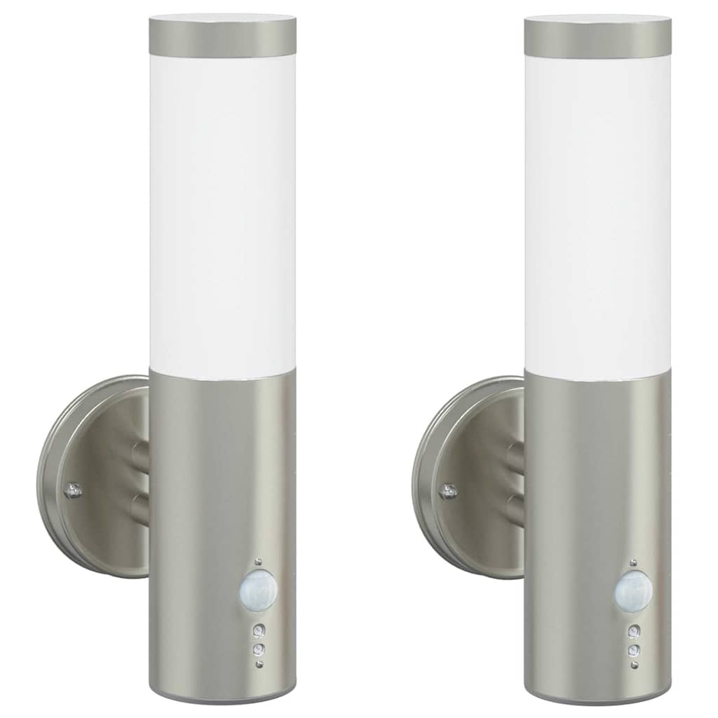 Outdoor Wall Light 2 pcs Silver 15 x 7.5 x 33 cm