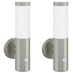 Outdoor Wall Light 2 pcs Silver 15 x 7.5 x 33 cm