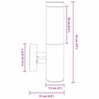 Outdoor Wall Light Black 15 x 7.5 x 33 cm